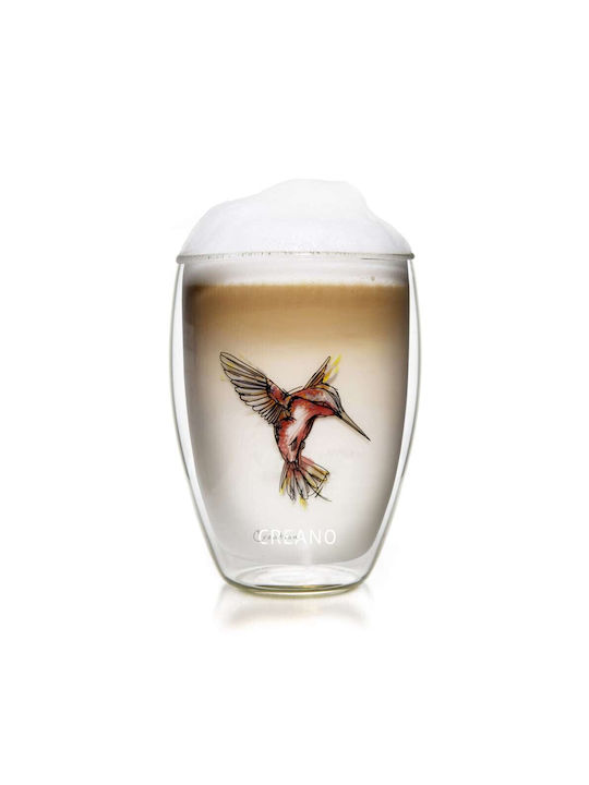 Creano Cană Sticlă Roșie 250ml