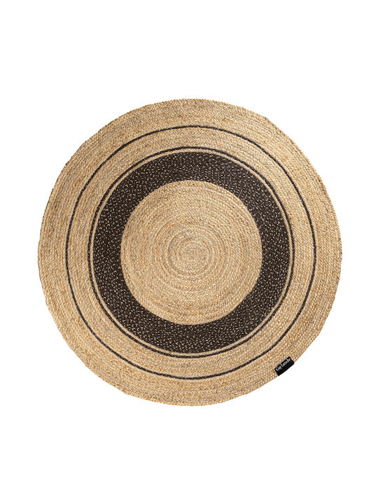 Guy Laroche Majestic Round Summer Rug Made of Jute Choco Φ150cm