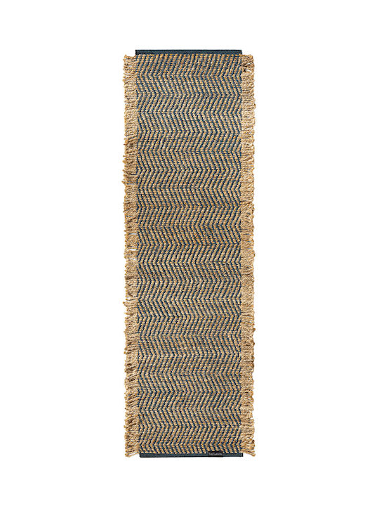 Guy Laroche Zigk Zagk Wohnzimmer Teppich Flur Sommer aus Jute Marine 60x200cm