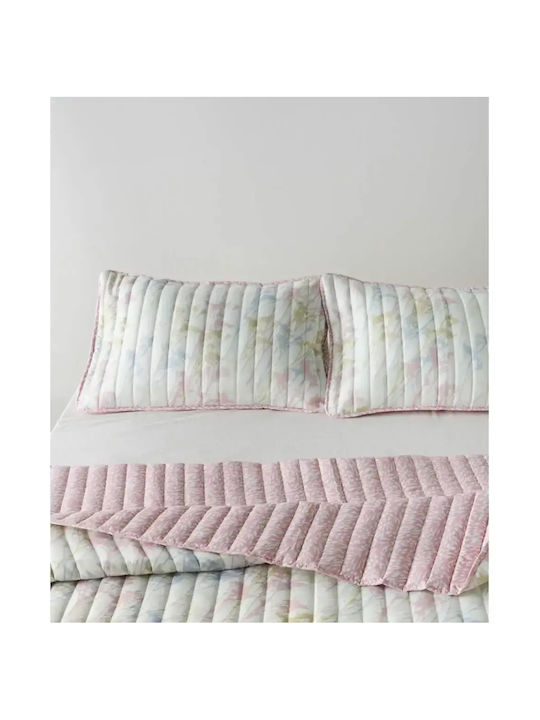 Kentia Breza Tagesdecken Set Mikrofaser Dusty Pink 160x220cm 2 Stück