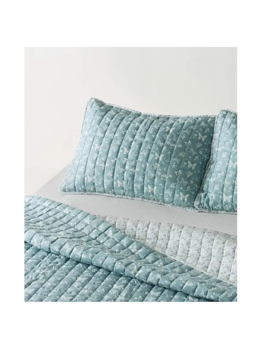 Kentia Evanthia Tagesdecken Set Mikrofaser Mintgrün 160x220cm 2Stücke