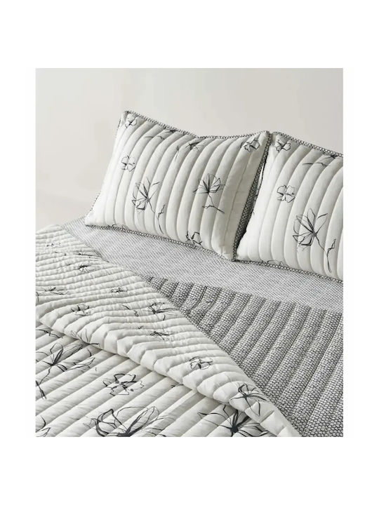 Kentia Incu Σετ Κουβερλί Υπέρδιπλο Microfiber White- Black 220x240cm 3τμχ