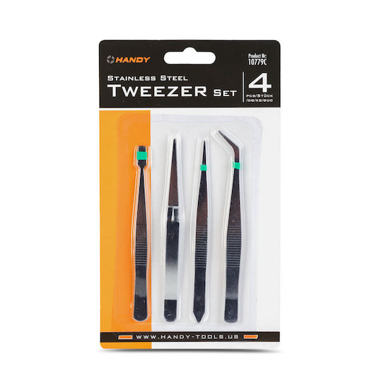 Set 4 Stainless Steel Tweezers Electronics Modeling Precision