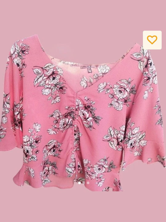 Women's Blouse Floral Pink