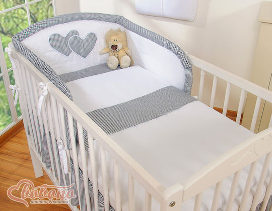 Bobono Crib Set Black Houndstooth 3 Pieces