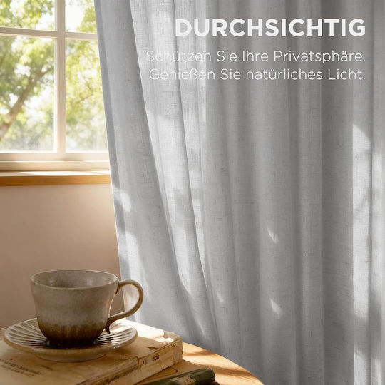 Joydeco Σετ Κουρτίνες Συσκότισης με Τρουκς Gray 140x260εκ.