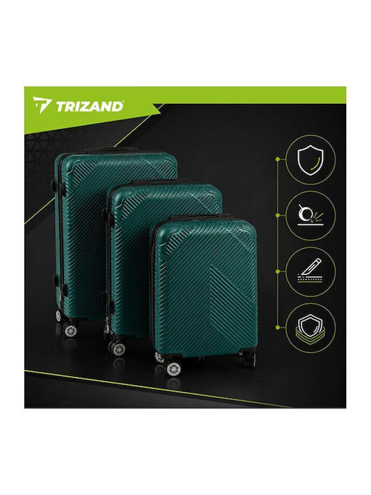 Trizand Valize de Călătorie Sigure Verzi cu 4 Roți Set 3 Bucăți