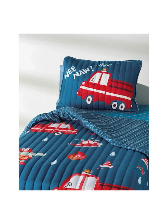 Kentia Kinderdecken Elektrisches Gitarren Set Mit 1 Kopfkissenbezug Sparky Blau Petrol Rot 160x220cm