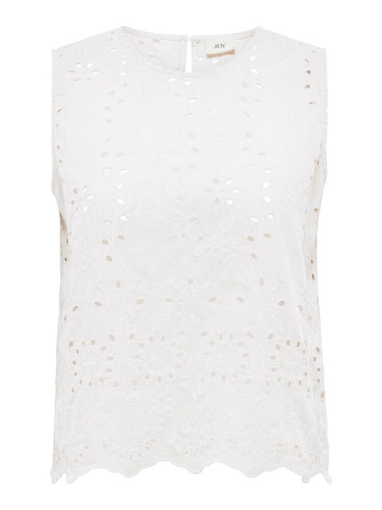 Bluza Damă Bumbac Fără Mâneci Ecru
