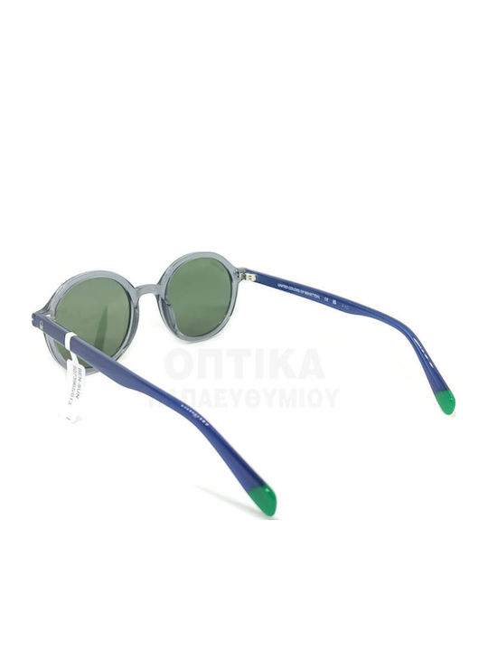 Benetton Unisex Sunglasses With Gray Frame And Green Polarized Lens