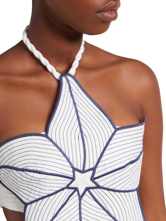 Women's Crop Sleeveless Off-White Top