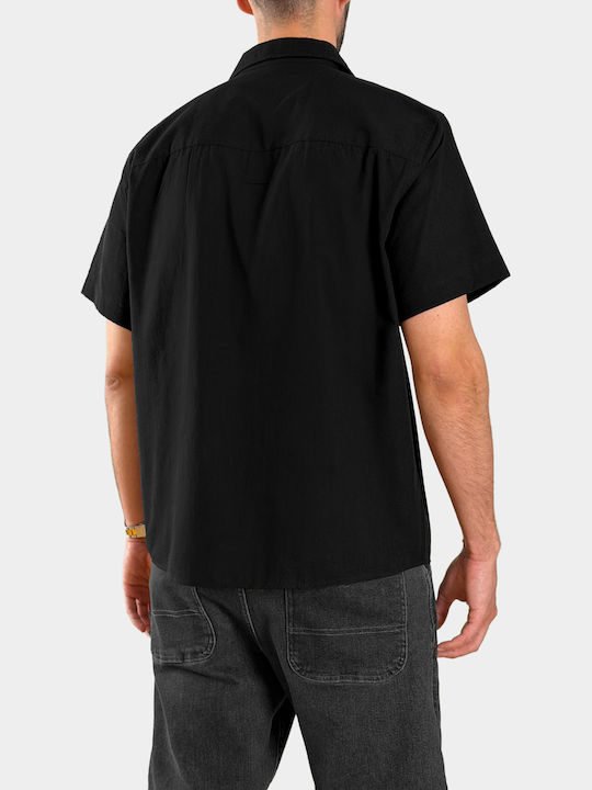 Short Sleeve Cotton Shirt Black