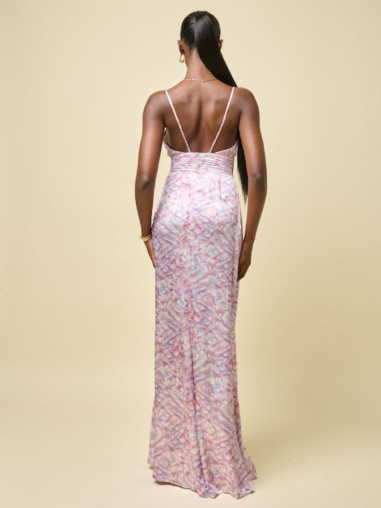 Maxi Dress for Wedding Christening Satin Lilac