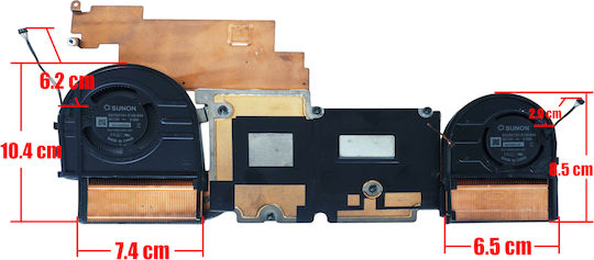 Ανεμιστηράκι Laptop Cpu Gpu Cooling Fan Heatsink Lenovo Thinkpad P1 Gen 4 20y3 20y4 X1 Extreme 4th Gen 20y5 20y6 5h41d34325 5h41d34326 Eg75071s1-c140-s9a Eg75071s1-c150-s9a 023.100no.001 A01 6pin Κωδ.81730