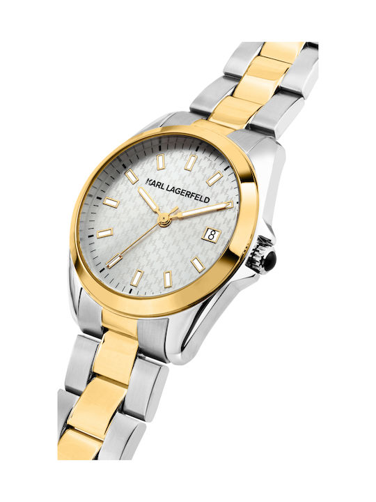 Karl Lagerfeld Womens Watch 35mm Battery with Gold Metal Bracelet