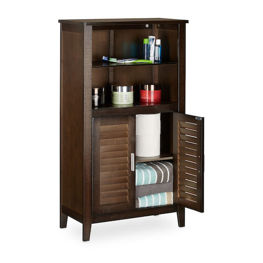 Relaxdays Bathroom Vanity Unit Without Sink W50xD25.5xH92cm Dark Brown