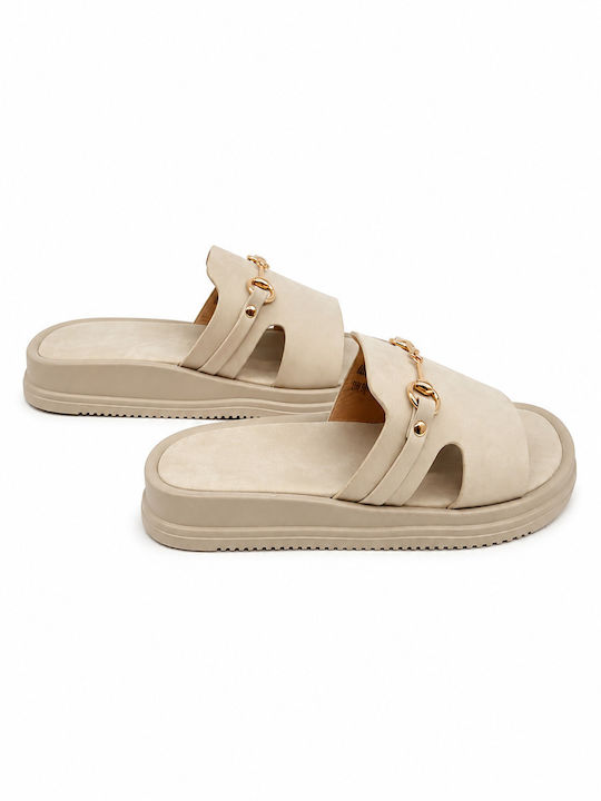 Women's Flat Sandals Beige