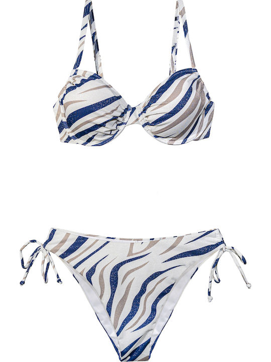 Set Bikini White-Blue