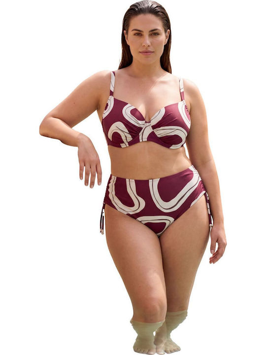 D0556 Set Bikini με Ελαφριά Ενίσχυση Μπορντο
