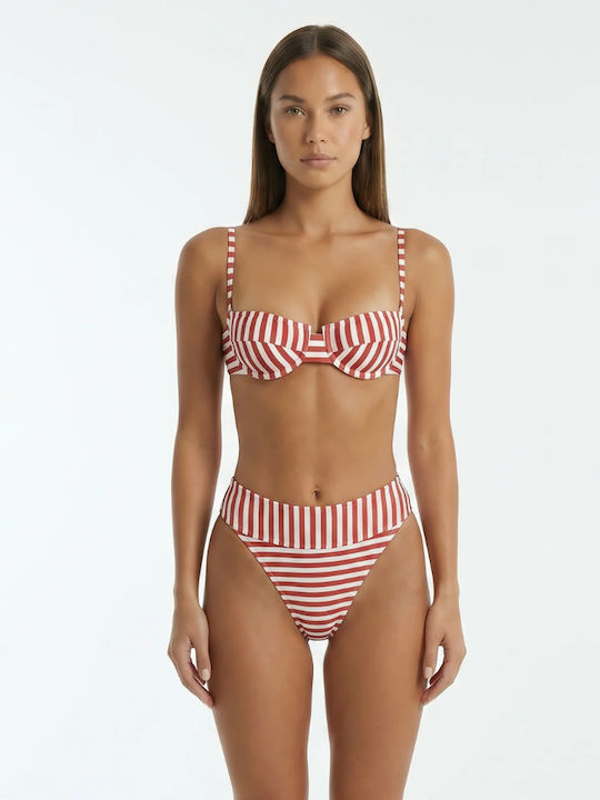 Set Bikini Ριγέ Κόκκινο