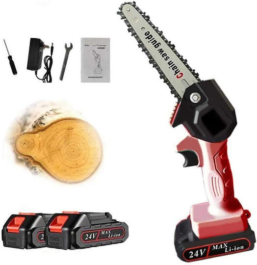 Battery Pruning Chainsaw 1x1.5Ah & 1x3Ah Brushless 24V 1.2kg with Blade 15.24cm