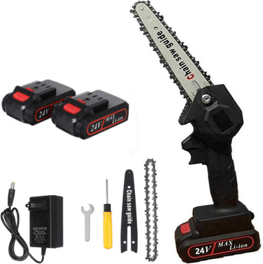 Battery Pruning Chainsaw 1x1.5Ah & 1x3Ah Brushless 24V 1.2kg with Blade 15.24cm