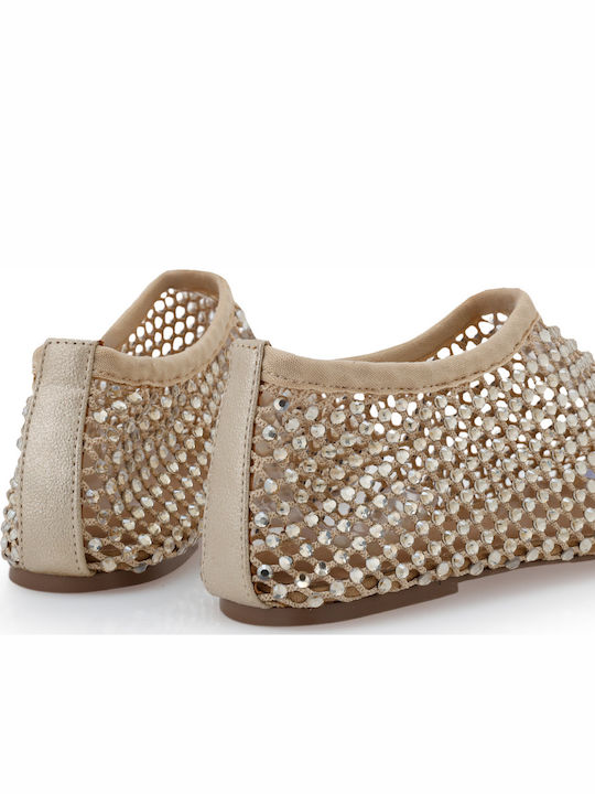 Women's Ballerina Shoes In Beige Colour