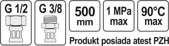 Маркуч За Свързване F M 1/2" 3/8" 500mm 71829 Fala