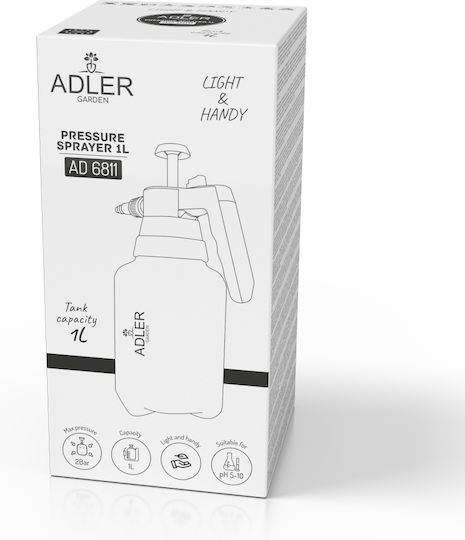 Adler Pressure Sprayer with 1lt Capacity 2bar in White Colour