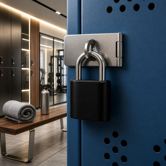 Steel Padlock Brass Combination 24mm Black