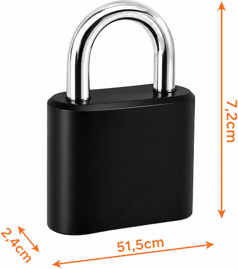 Steel Padlock Brass Combination 24mm Black
