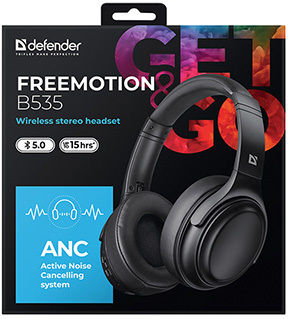 Defender FreeMotion B535 Kabellose Über Ohr Multimedia-Kopfhörer mit Mikrofon und Bluetooth-Konnektivität