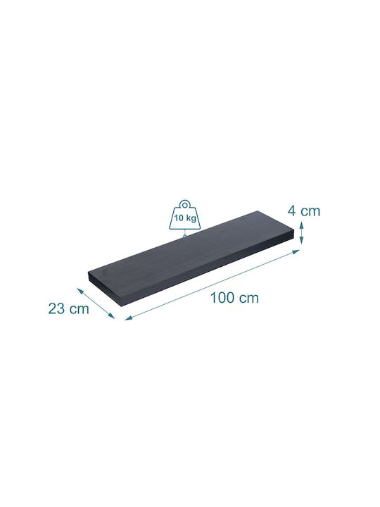 Raft De Perete Negru 100x23x4cm