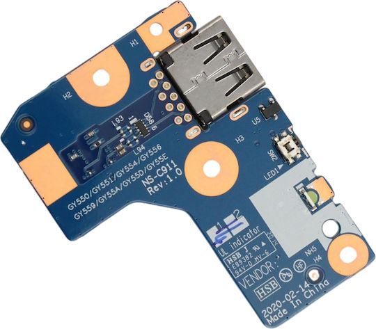 Usb Button Board Usb Board Laptop Lenovo Legion 5-15imh05h 81y6 82cf 5p-15imh05h 82aw Gy550 Gy551 Gy554 Gy556 Gy559 Gy55a Gy55d Gy55e Ns-c911 5c50s25069 Code 1-brd332