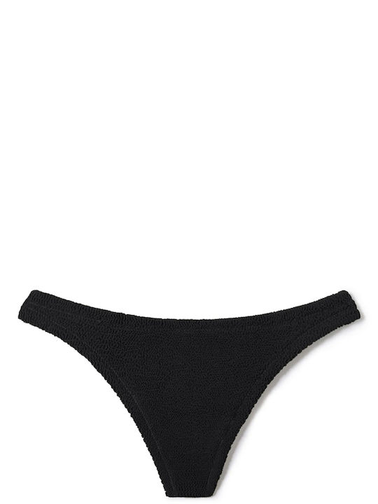 Naomi Crinkle Bikini Brazil Black