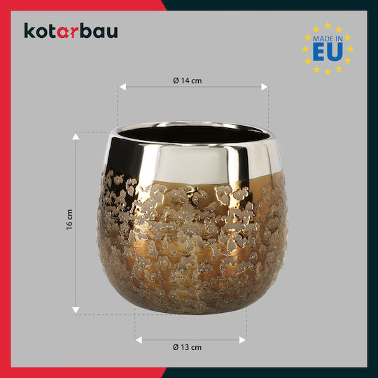 Kotarbau Pflanzentöpfe Keramik Gold mit Gestell