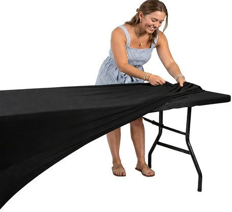 Capac Elastic De Masă Negru Ø75cm