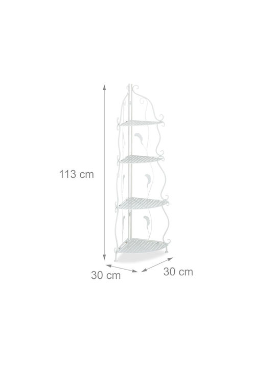 Corner Bookcase White 30x30x113 cm