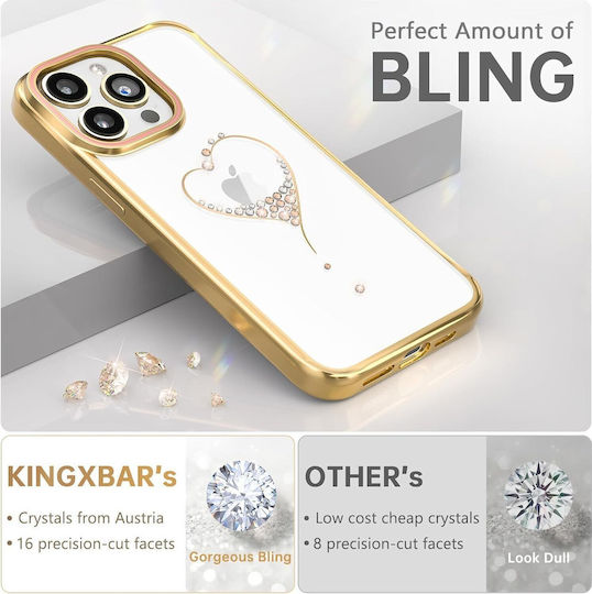 Kingxbar Wish Series Rückseite Kunststoff / Silikon Gold (iPhone 14 Pro Max)