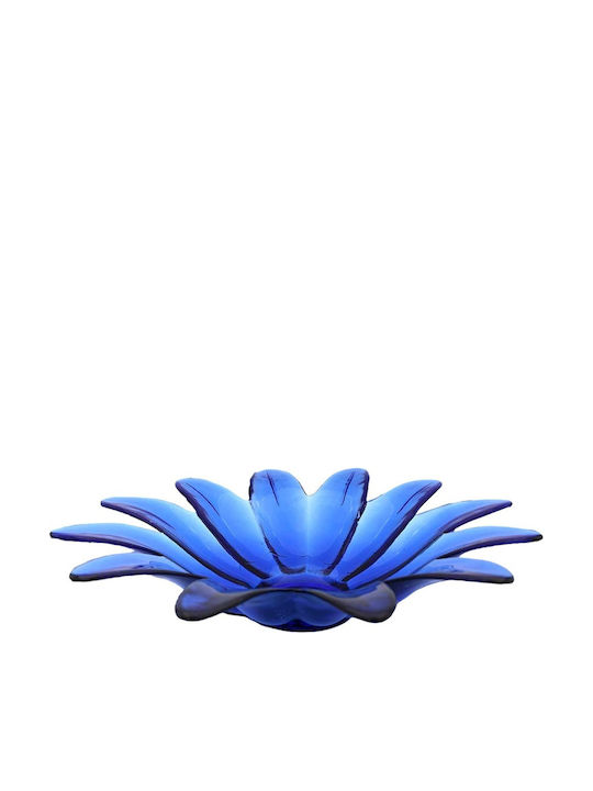 Decorative Glass Platter Blue 30x7cm