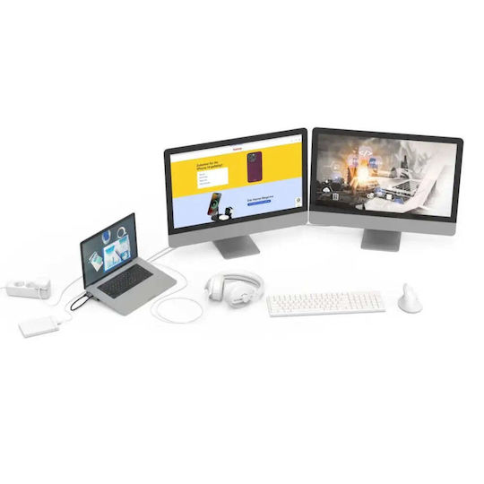 HAMA Stație de Andocare 9 în 1 USB-C cu HDMI 4K PD Ethernet Gri