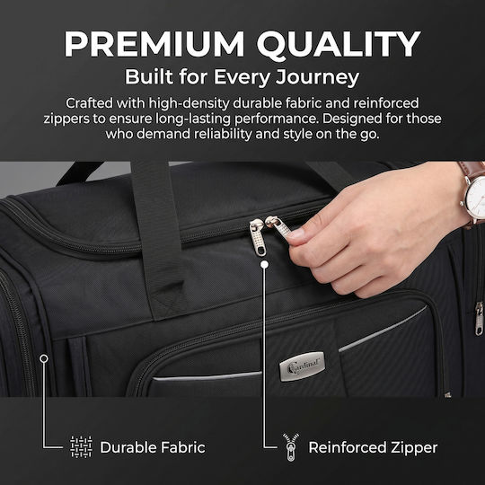 Cardinal Sack Voyage 52lt Black Fabric L60xW28xH32cm