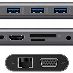 Thunderbolt 3 / USB-C Docking Station με HDMI 4K PD Ethernet Ασημί
