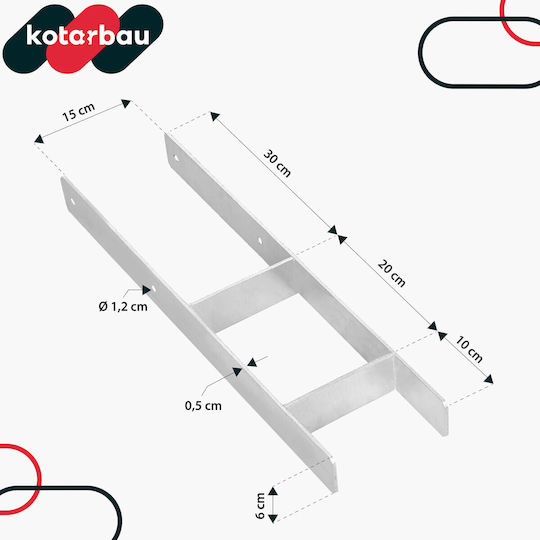 H-post Base Embedding Bracket Galvanized Steel Anchor 150 Mm