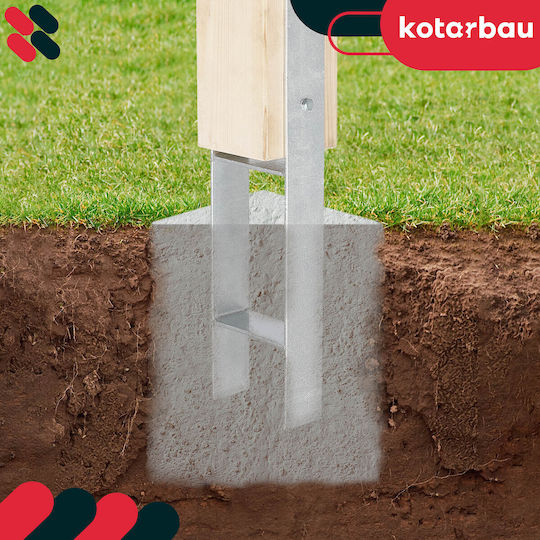 H-post Base Embedding Bracket Galvanized Steel Anchor 150 Mm