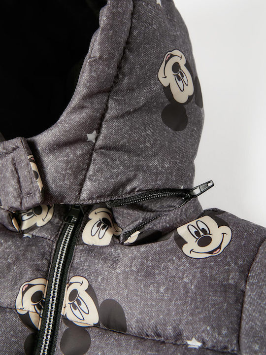 Kids Casual Hooded Jacket Dark Gray