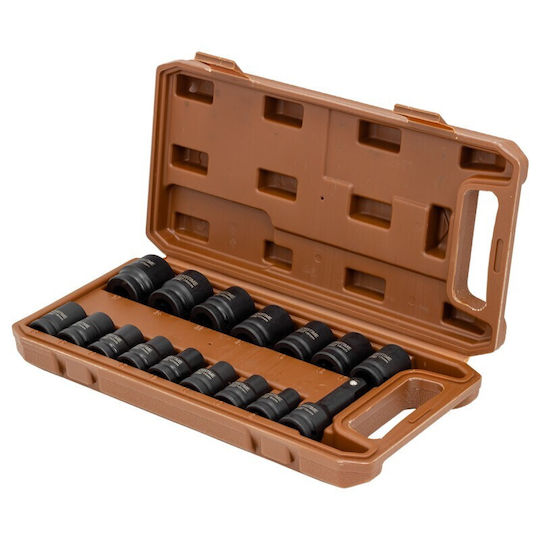 Set 1/2" Impact Sockets 8-27mm Hexagonal