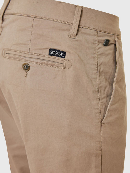 Trousers Chino Elastic in Regular Fit Greige