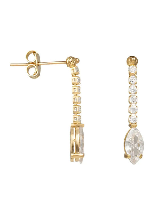 Set with Necklace Earrings & Bracelet from 14K Gold with Stones