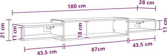 Телевизионен Мебел Дъб С180xД28xВ21cm
